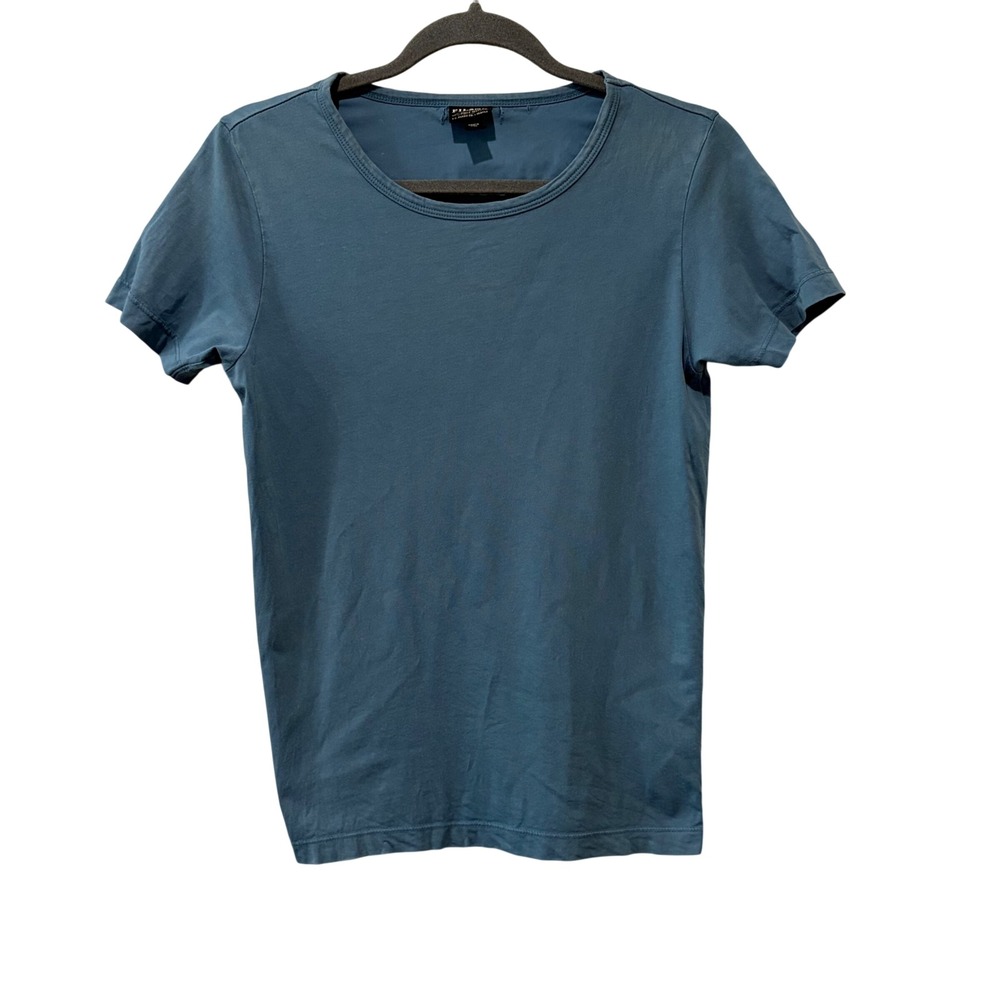 Filson‎ T-Shirt Women XS Blue Short Sleeve Crew Neck Cotton Tee Peru Minimalist